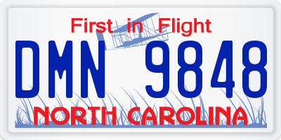 NC license plate DMN9848