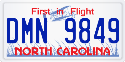 NC license plate DMN9849