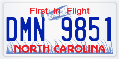 NC license plate DMN9851