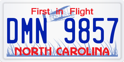 NC license plate DMN9857