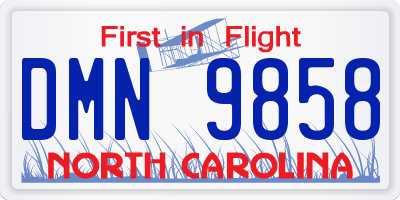 NC license plate DMN9858