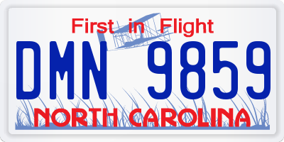 NC license plate DMN9859
