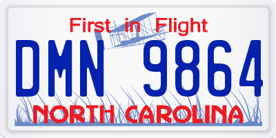 NC license plate DMN9864