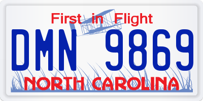 NC license plate DMN9869