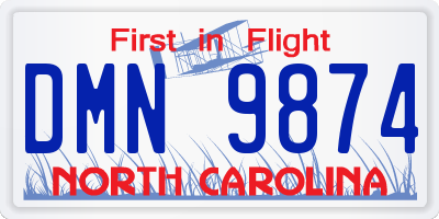 NC license plate DMN9874
