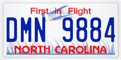 NC license plate DMN9884