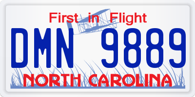 NC license plate DMN9889