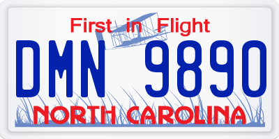 NC license plate DMN9890