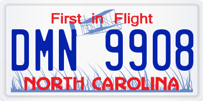 NC license plate DMN9908