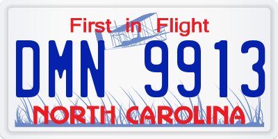 NC license plate DMN9913
