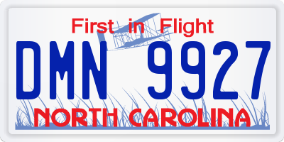 NC license plate DMN9927