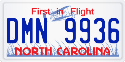 NC license plate DMN9936