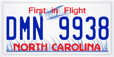 NC license plate DMN9938