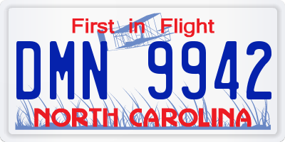 NC license plate DMN9942