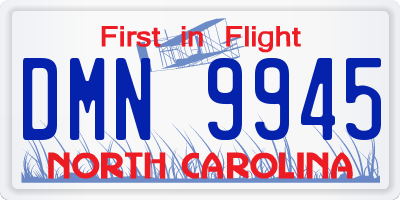 NC license plate DMN9945