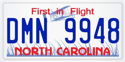 NC license plate DMN9948