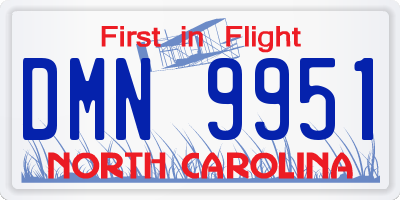NC license plate DMN9951