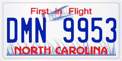 NC license plate DMN9953