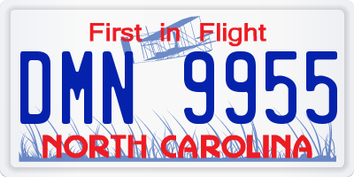 NC license plate DMN9955