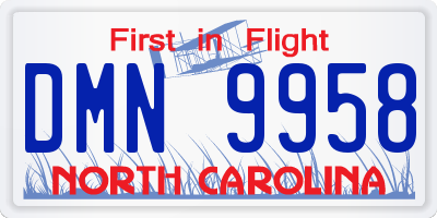 NC license plate DMN9958