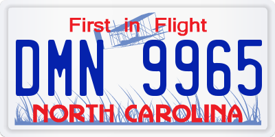 NC license plate DMN9965