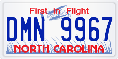 NC license plate DMN9967