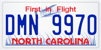 NC license plate DMN9970