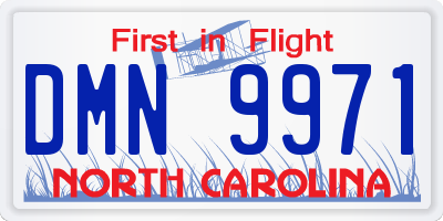 NC license plate DMN9971