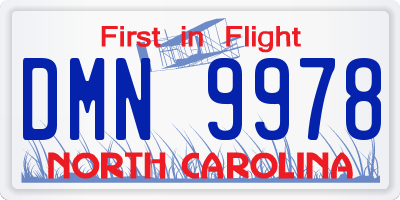 NC license plate DMN9978