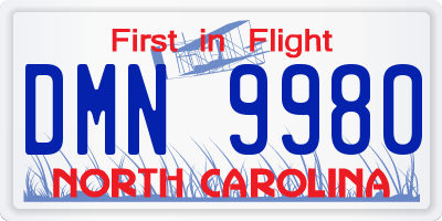 NC license plate DMN9980