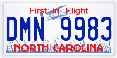 NC license plate DMN9983