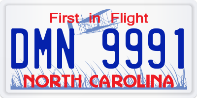 NC license plate DMN9991