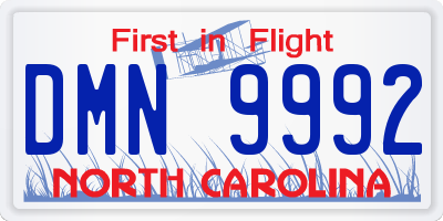 NC license plate DMN9992