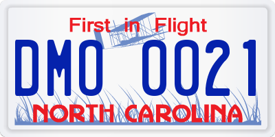 NC license plate DMO0021