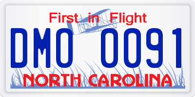 NC license plate DMO0091