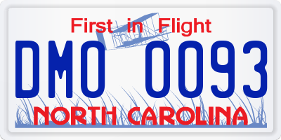 NC license plate DMO0093