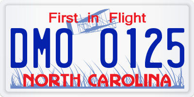 NC license plate DMO0125
