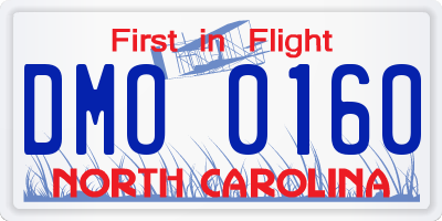 NC license plate DMO0160