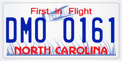 NC license plate DMO0161