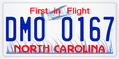 NC license plate DMO0167