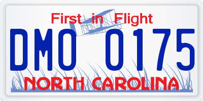NC license plate DMO0175