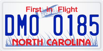 NC license plate DMO0185