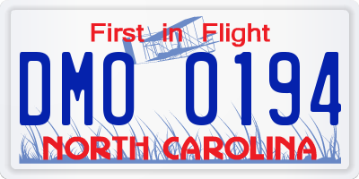 NC license plate DMO0194