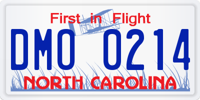 NC license plate DMO0214