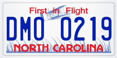 NC license plate DMO0219
