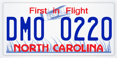 NC license plate DMO0220