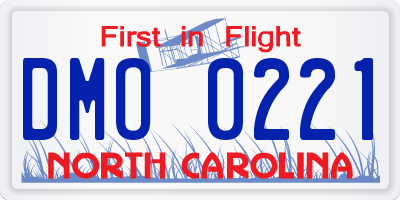 NC license plate DMO0221