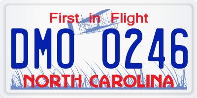 NC license plate DMO0246