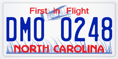 NC license plate DMO0248