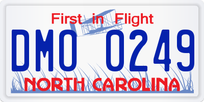 NC license plate DMO0249
